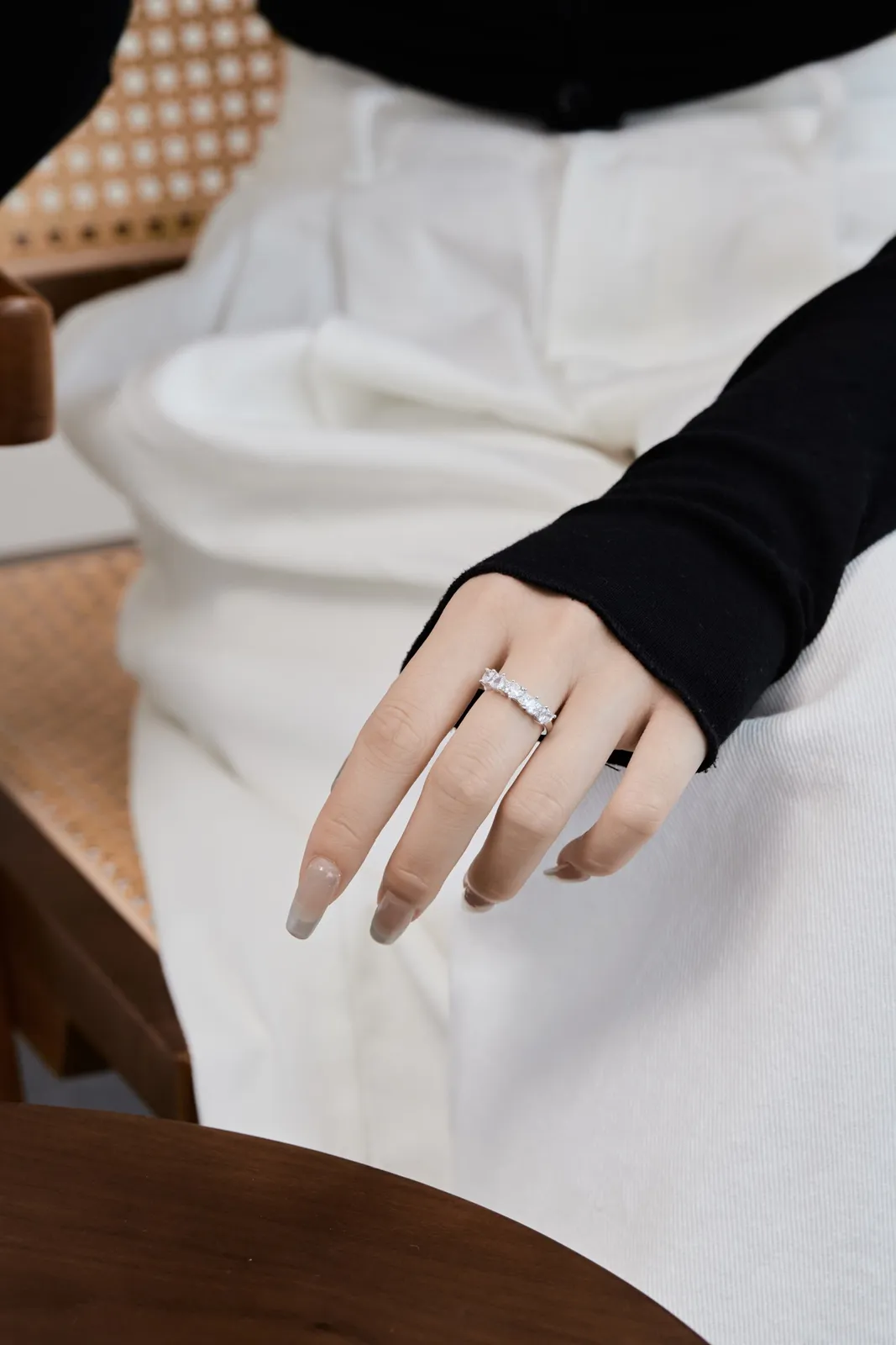 Minimalist Cubic Zirconia Sterling Silver Ring
