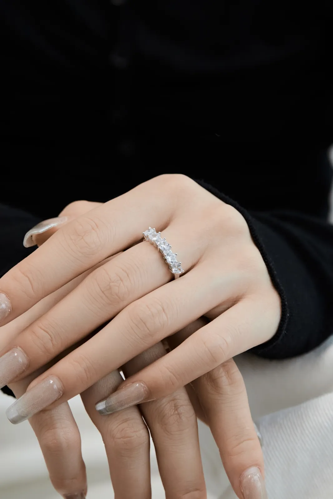 Minimalist Cubic Zirconia Sterling Silver Ring