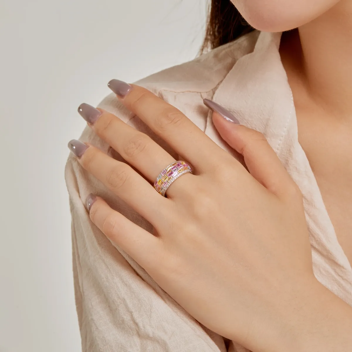 Minimalist Cubic Zirconia Sterling Silver Ring