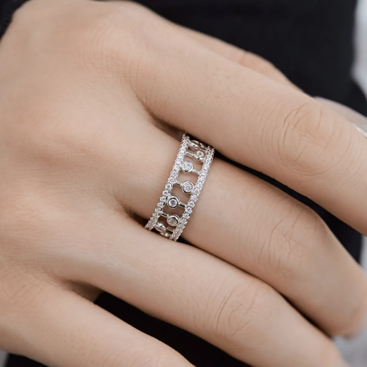 Minimalist Cubic Zirconia Sterling Silver Ring