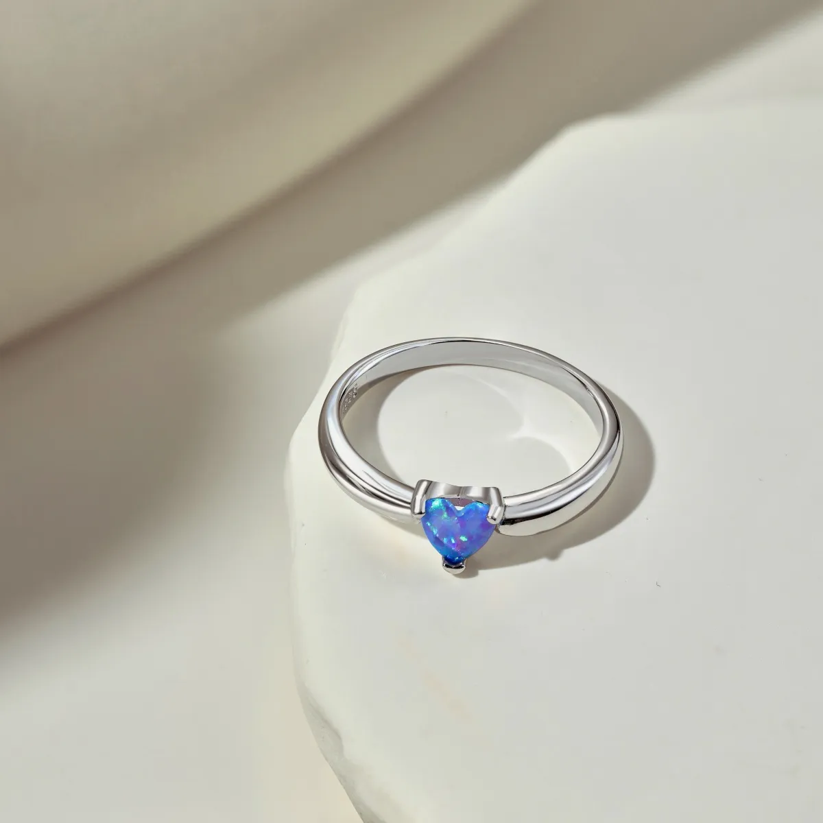 Minimalist Sterling Silver Ring with Rhodium Plating