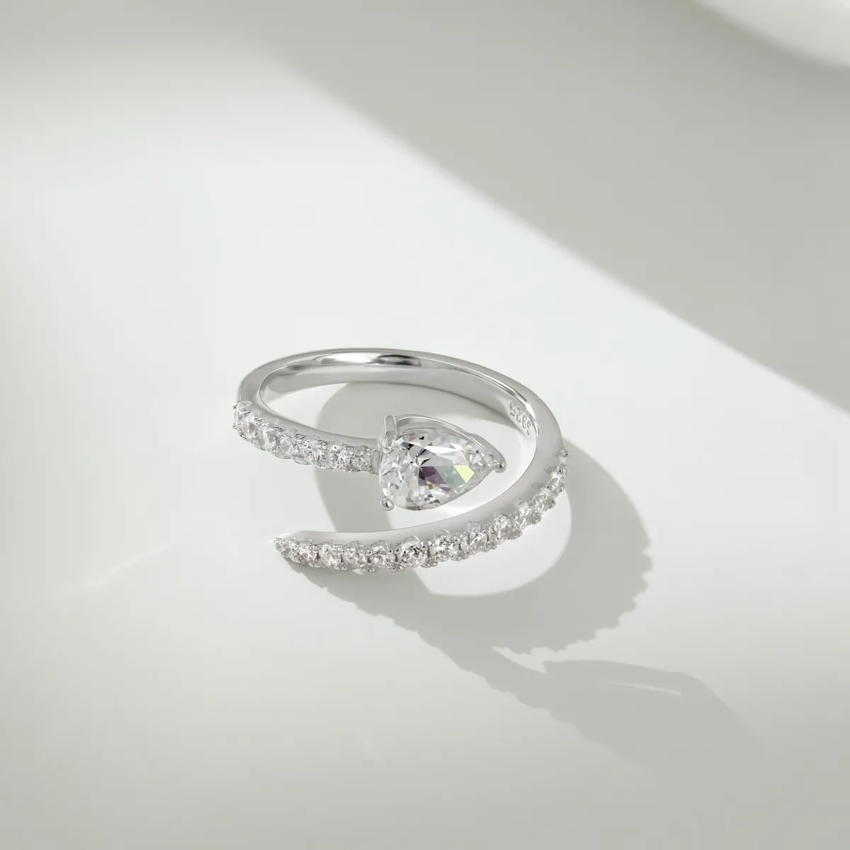 Minimalist Cubic Zirconia Sterling Silver Ring