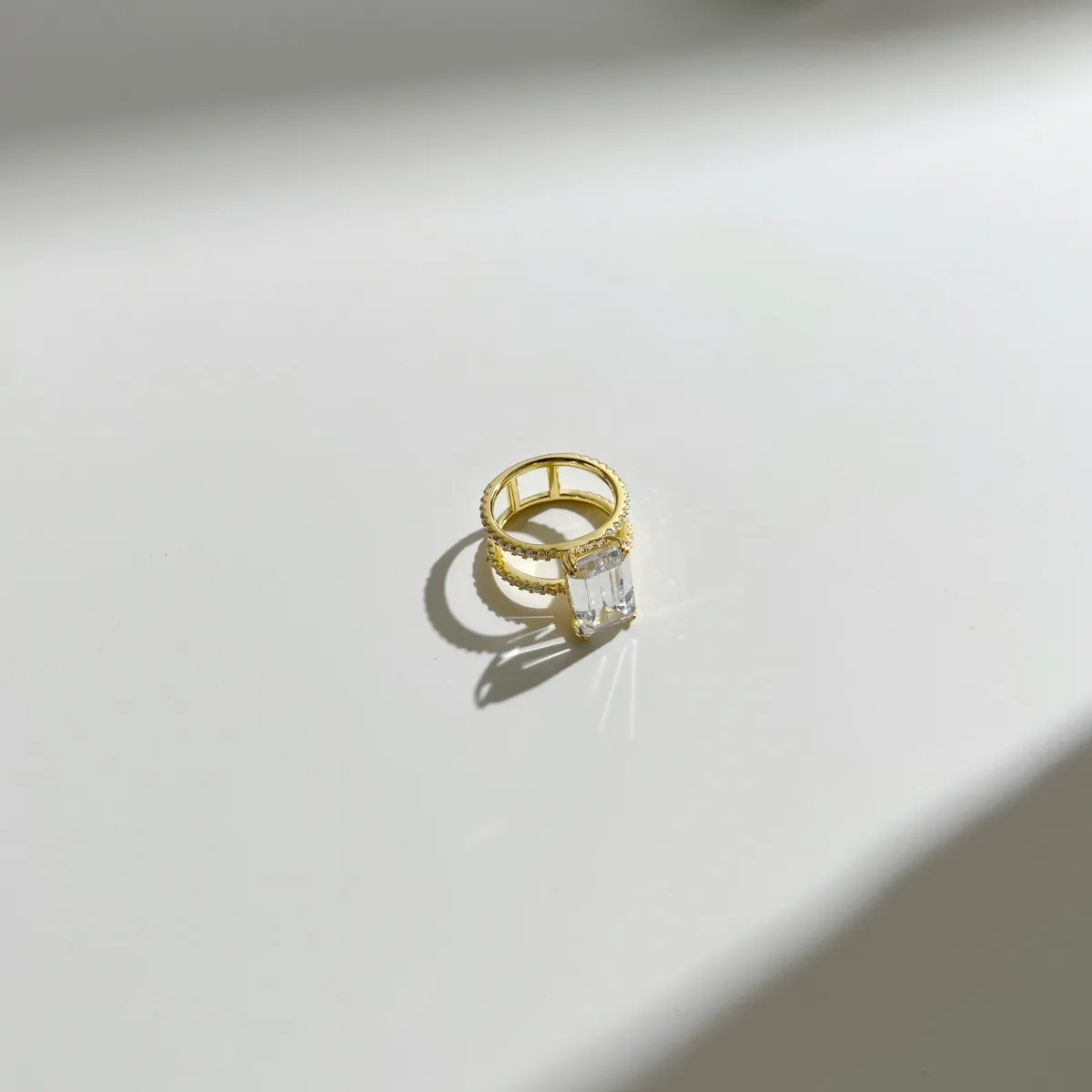 Minimalist Cubic Zirconia Sterling Silver Ring