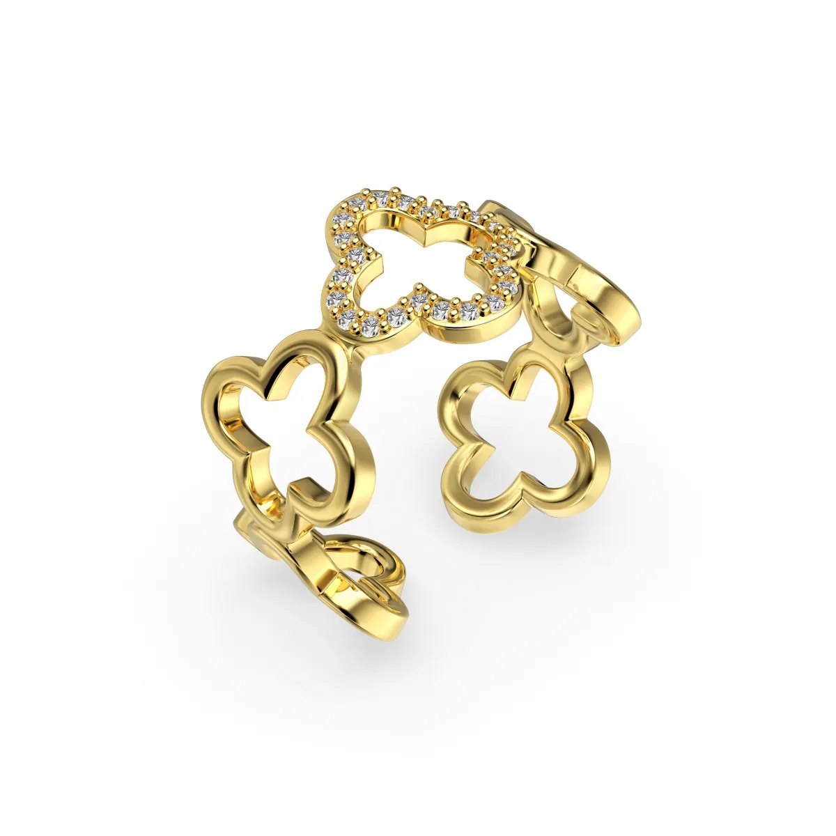 Minimalist Cubic Zirconia Sterling Silver Bracelet, Gold Plated