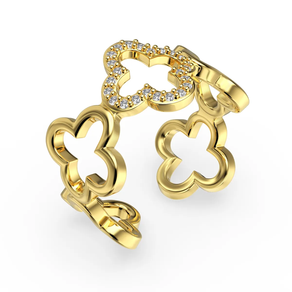 Minimalist Cubic Zirconia Sterling Silver Bracelet, Gold Plated