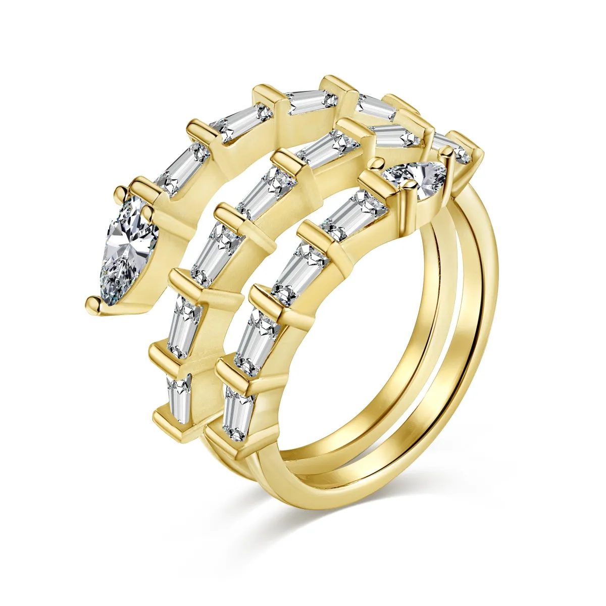 Gold Plated Sterling Silver Cubic Zirconia Ring