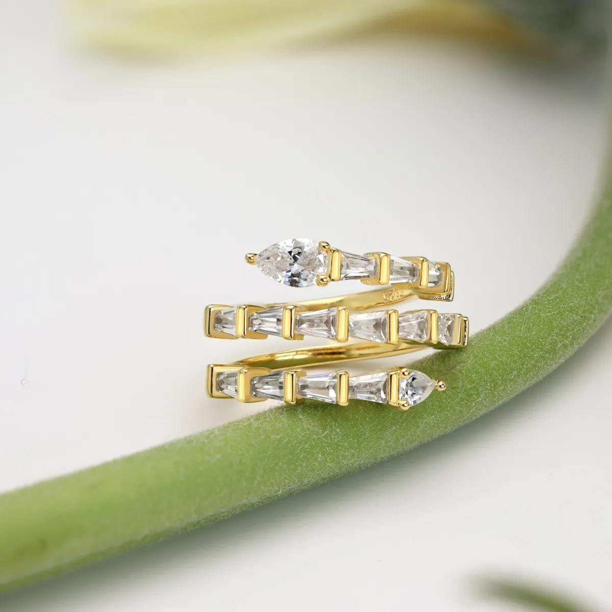 Gold Plated Sterling Silver Cubic Zirconia Ring