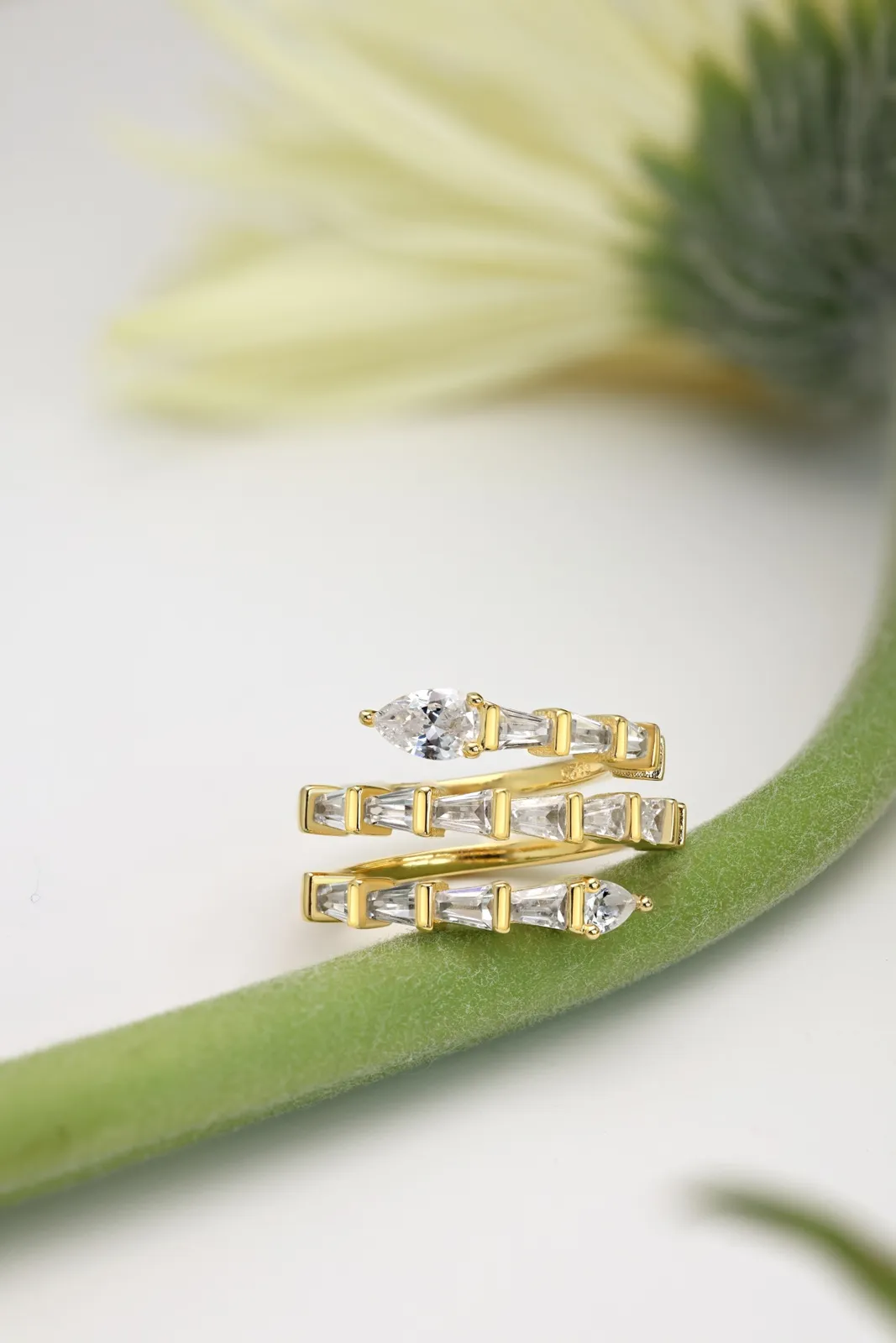 Gold Plated Sterling Silver Cubic Zirconia Ring