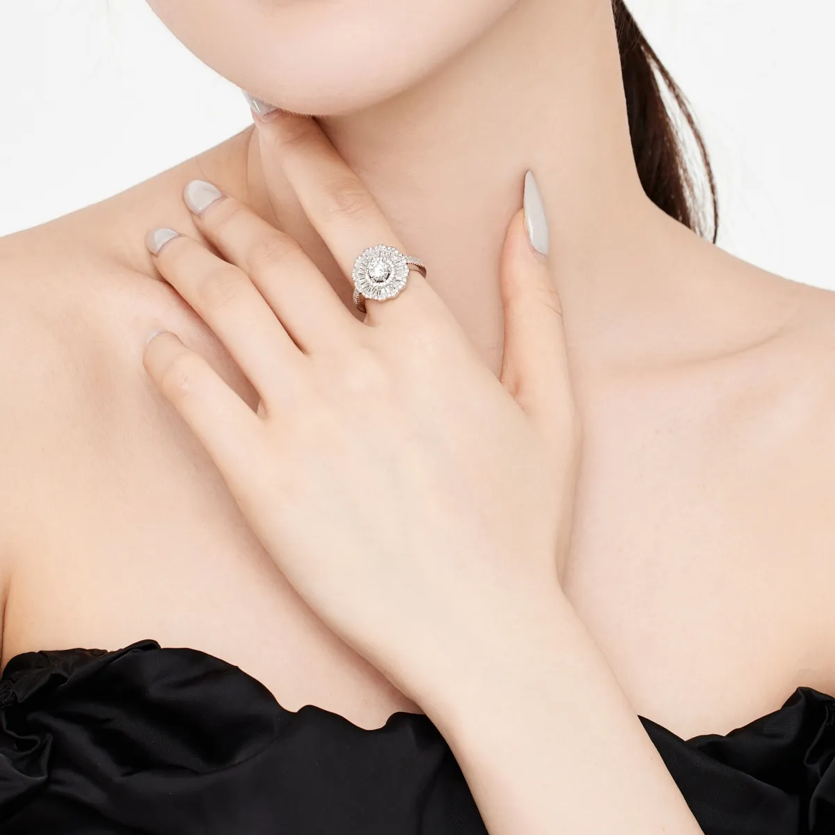 Minimalist Cubic Zirconia Sterling Silver Ring