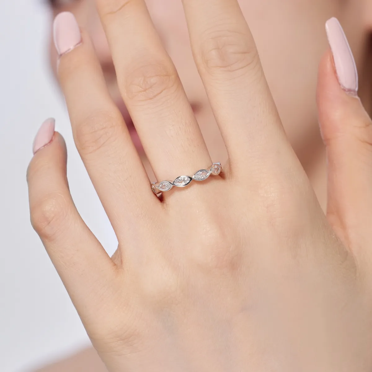 Minimalist Cubic Zirconia Sterling Silver Ring