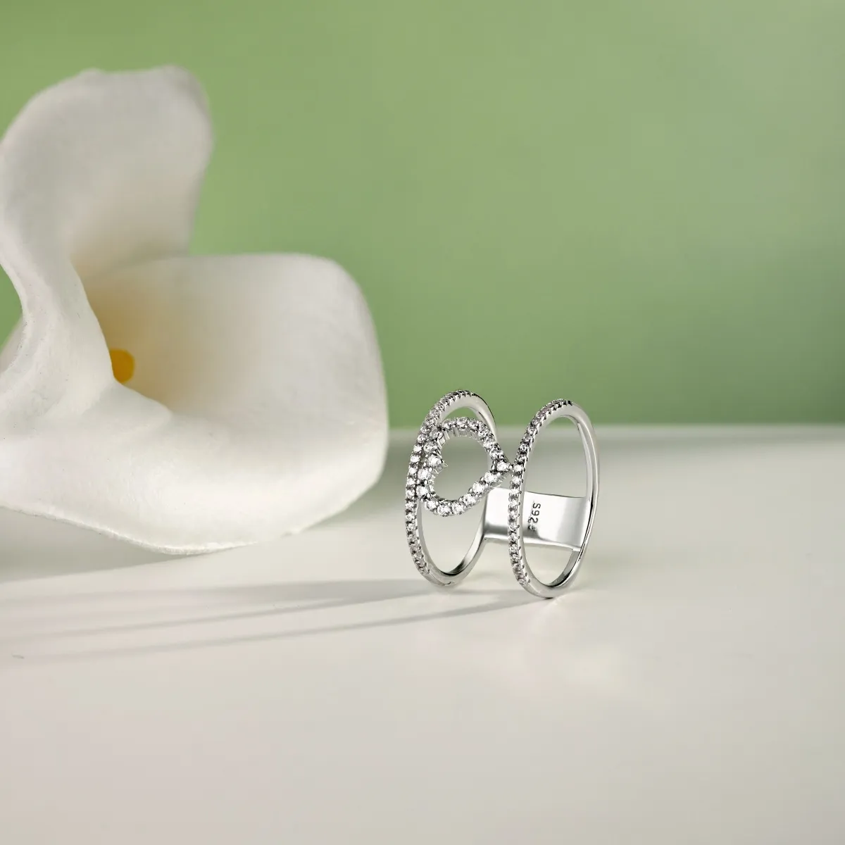 Minimalist Cubic Zirconia Sterling Silver Ring
