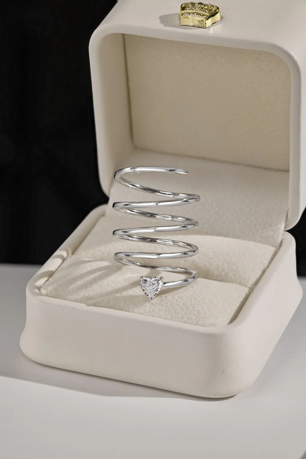 Minimalist Sterling Silver Ring with Rhodium Plating