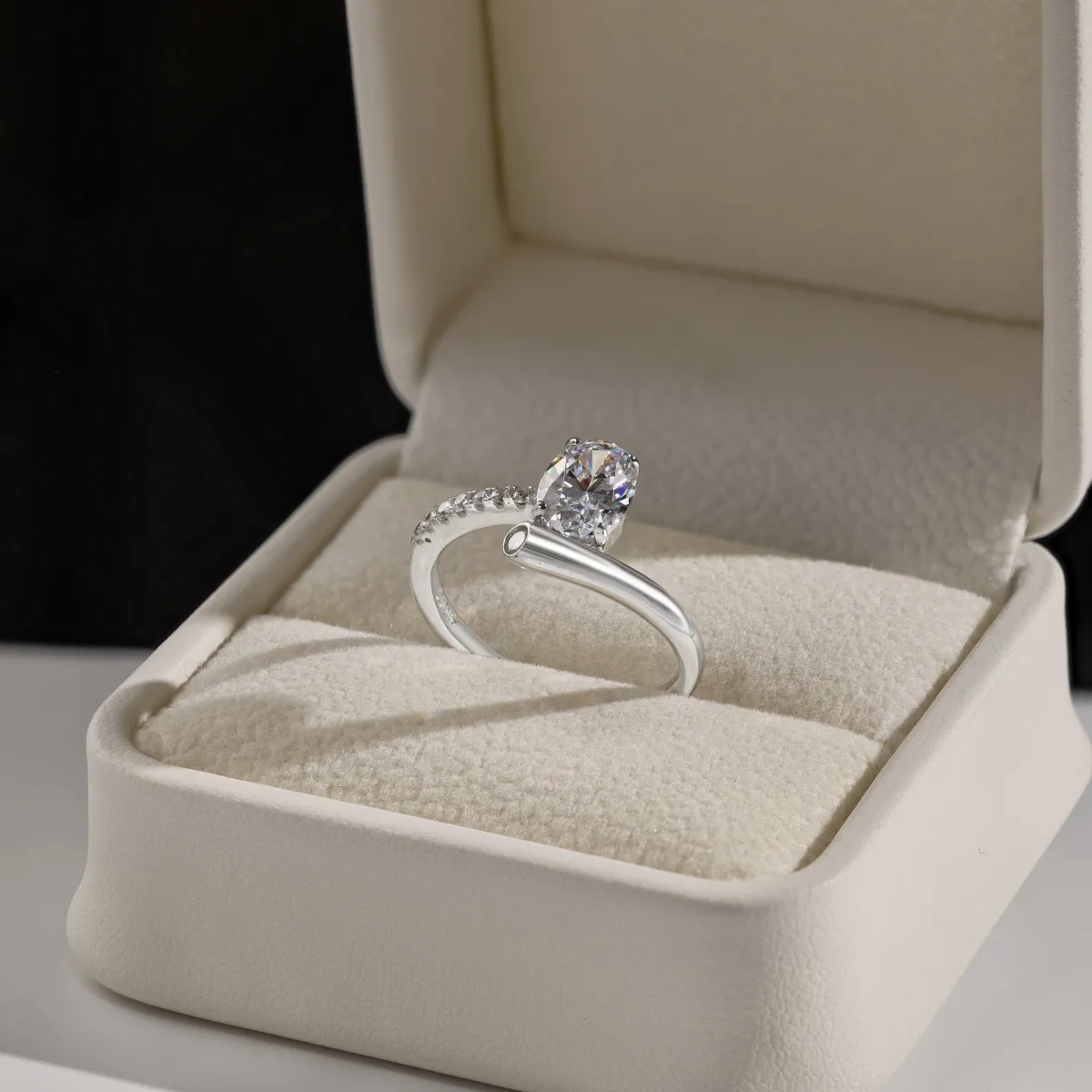 Minimalist Cubic Zirconia Sterling Silver Ring
