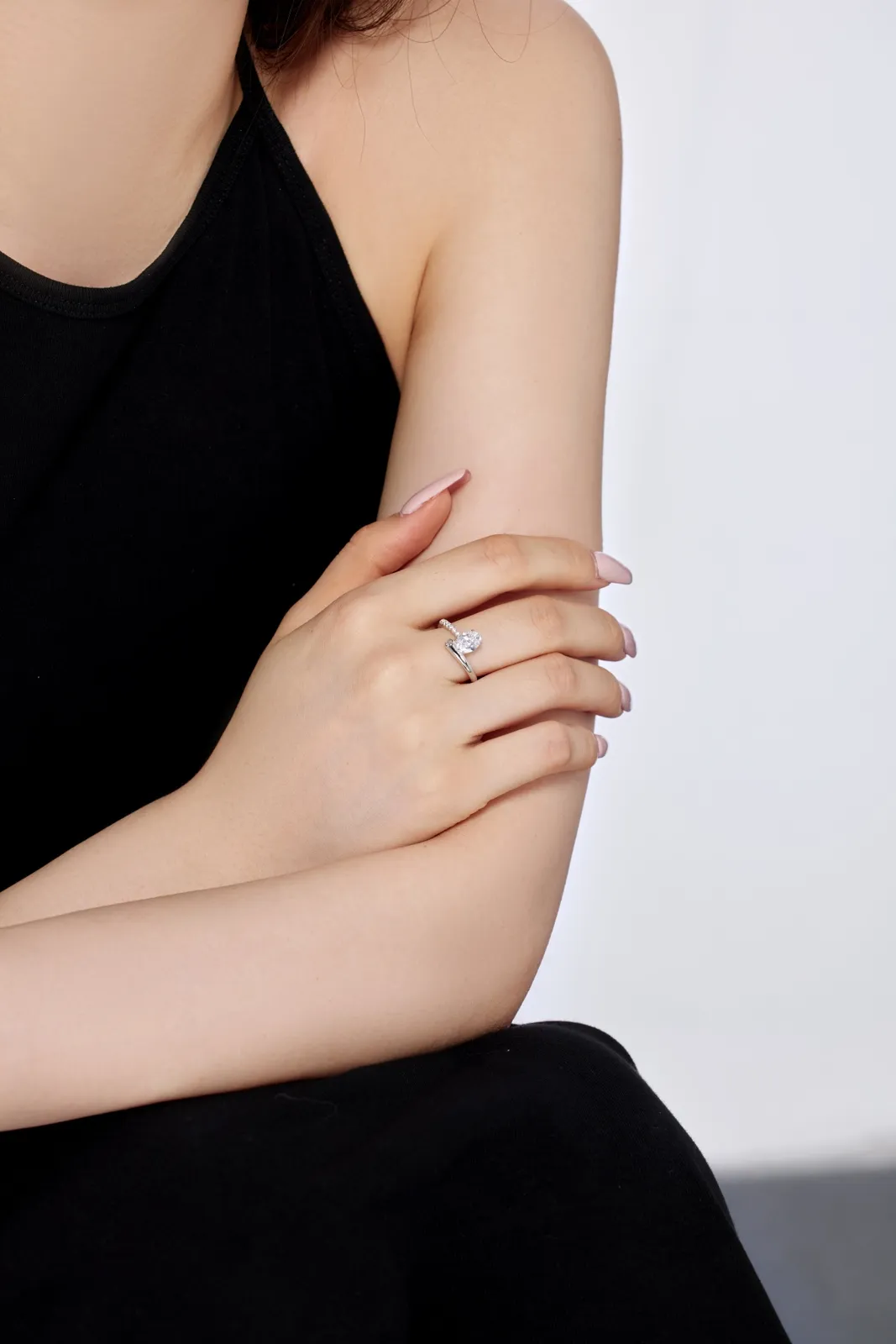 Minimalist Cubic Zirconia Sterling Silver Ring