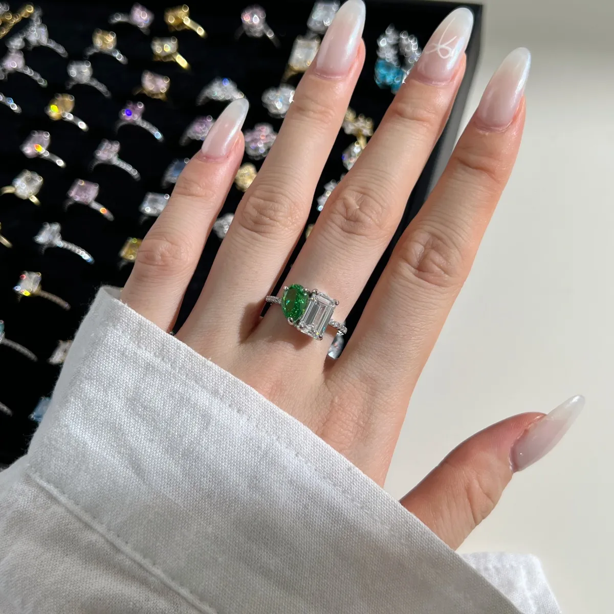 Cubic Zirconia Minimalist Ring — 925 Sterling Silver, Rhodium Plated