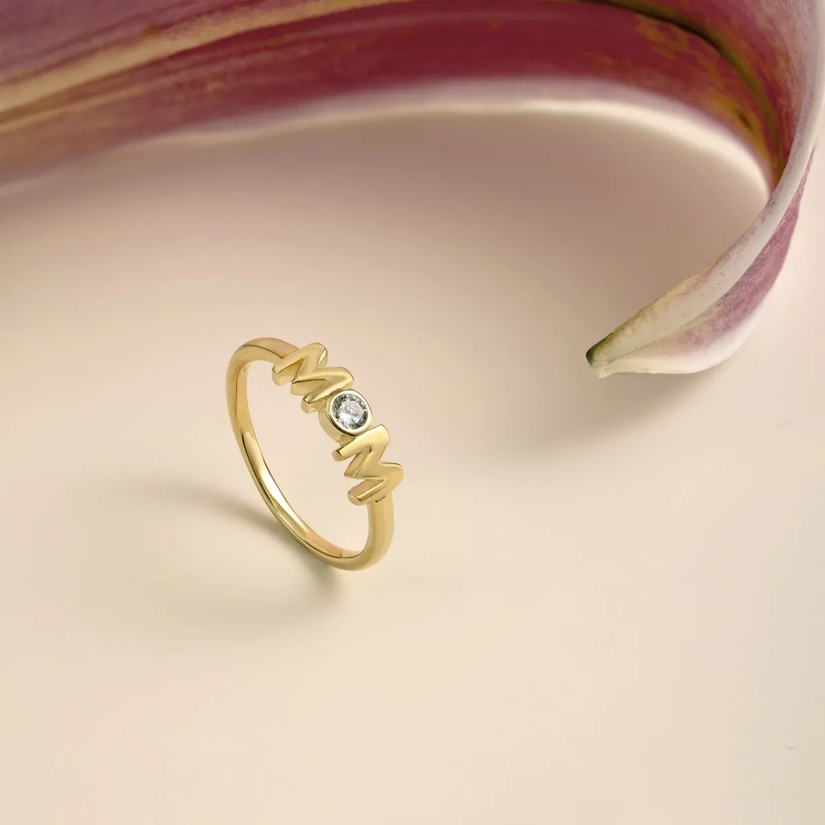 Gold Plated Sterling Silver Cubic Zirconia Ring