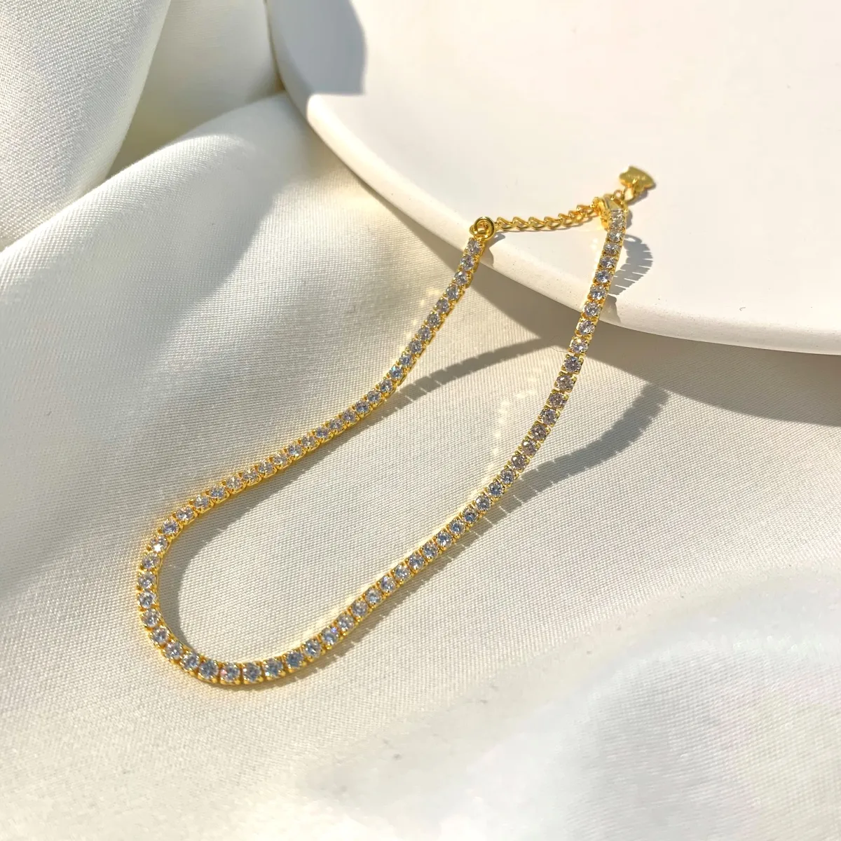 Minimalist Cubic Zirconia Sterling Silver Bracelet