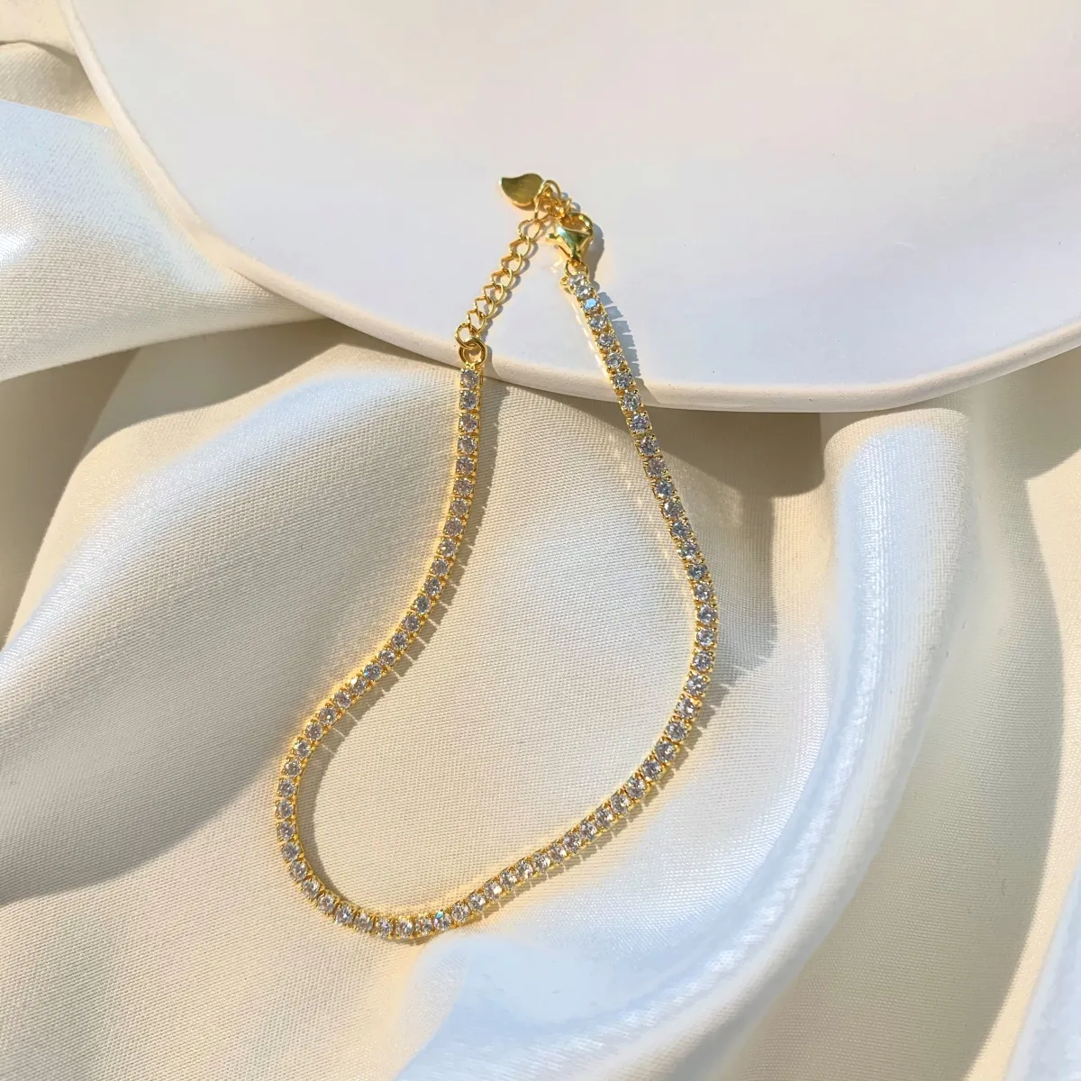 Minimalist Cubic Zirconia Sterling Silver Bracelet