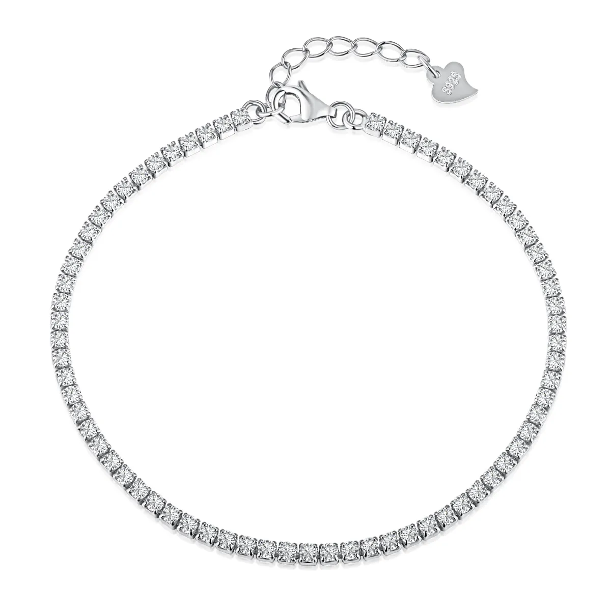 Minimalist Cubic Zirconia Sterling Silver Bracelet