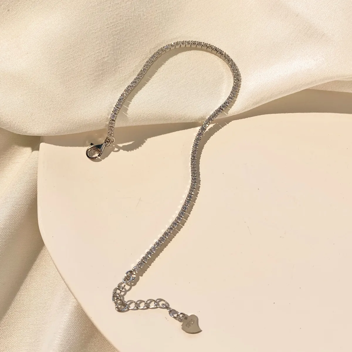 Minimalist Cubic Zirconia Sterling Silver Bracelet