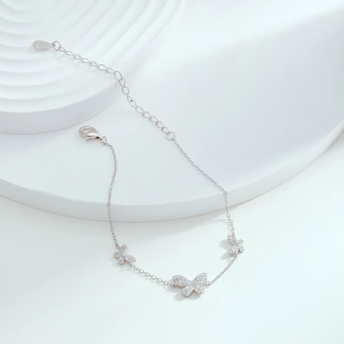 Minimalist Cubic Zirconia Sterling Silver Bracelet