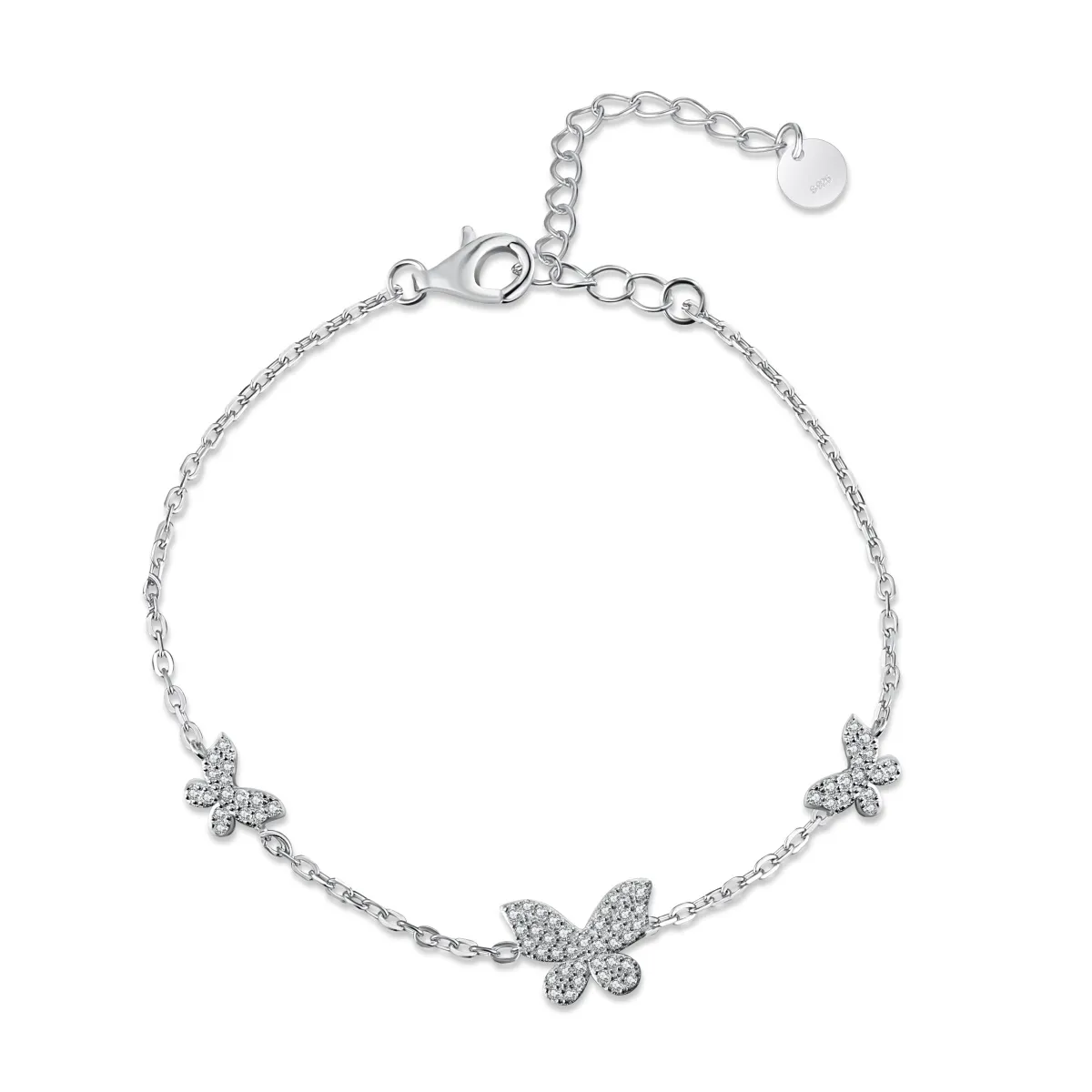Minimalist Cubic Zirconia Sterling Silver Bracelet