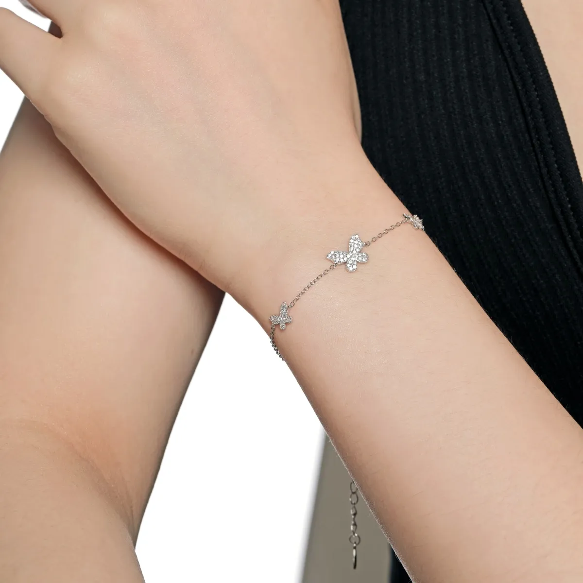 Minimalist Cubic Zirconia Sterling Silver Bracelet
