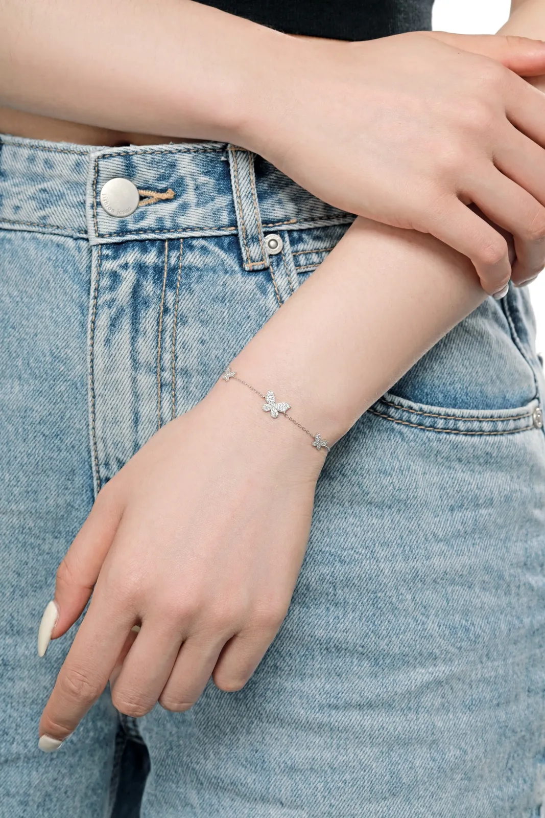 Minimalist Cubic Zirconia Sterling Silver Bracelet