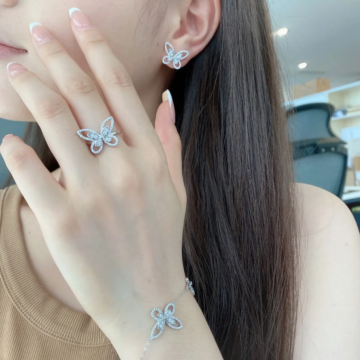 Minimalist Cubic Zirconia Sterling Silver Bracelet