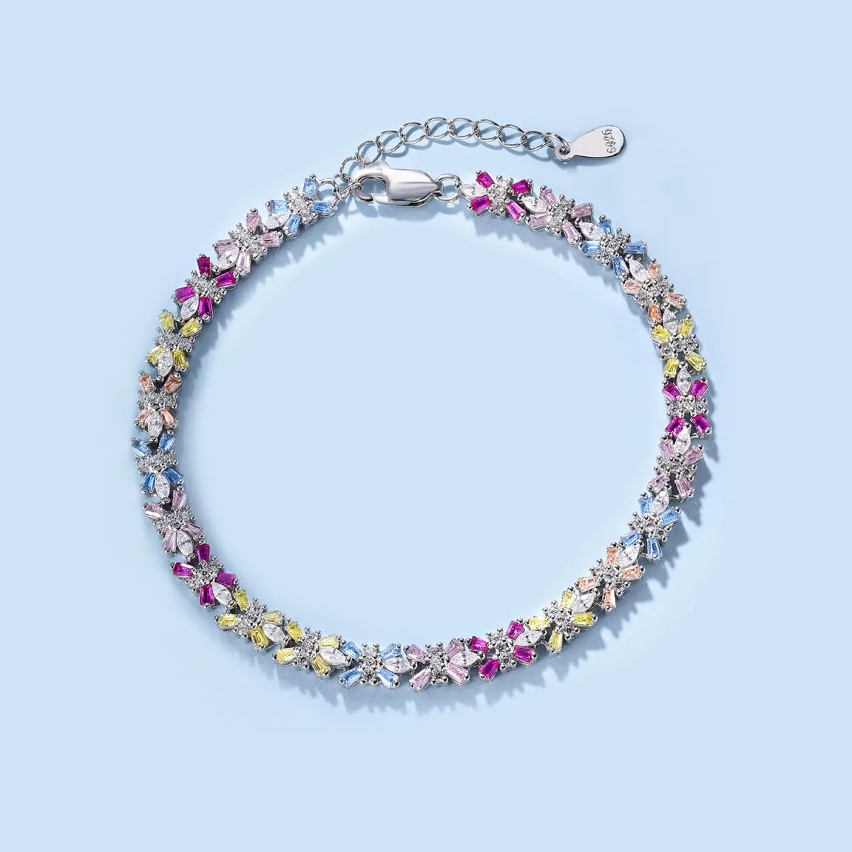 Minimalist Cubic Zirconia Sterling Silver Bracelet