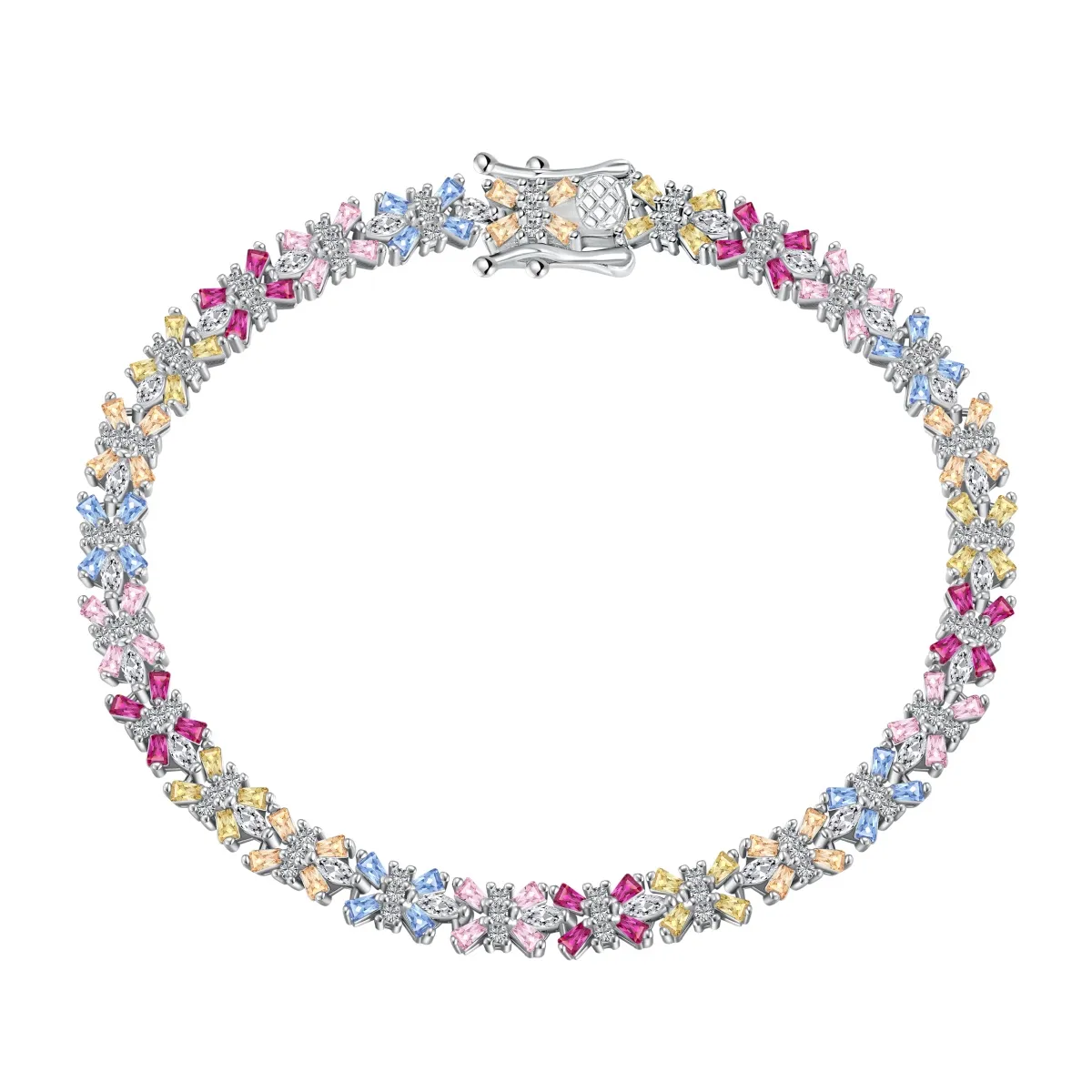 Minimalist Cubic Zirconia Sterling Silver Bracelet
