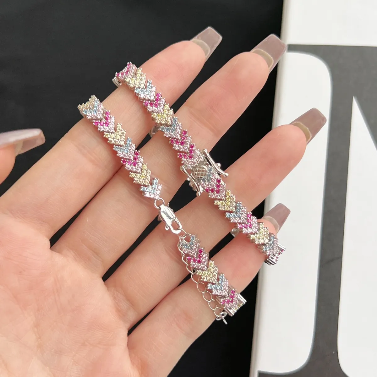 Minimalist Cubic Zirconia Sterling Silver Bracelet
