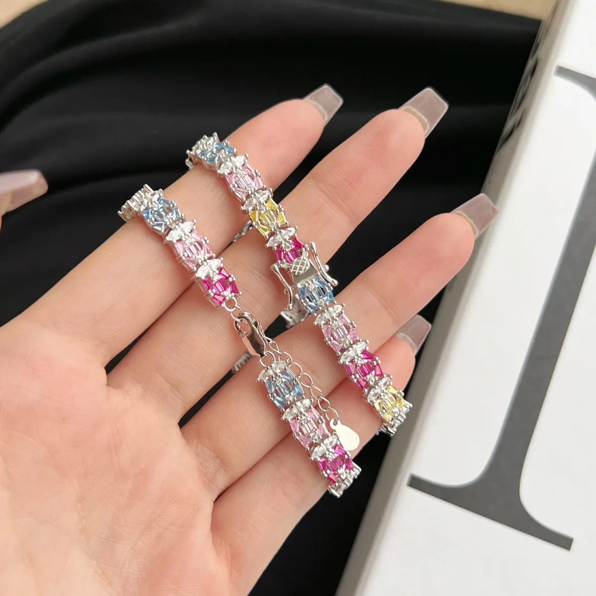 Minimalist Cubic Zirconia Sterling Silver Bracelet
