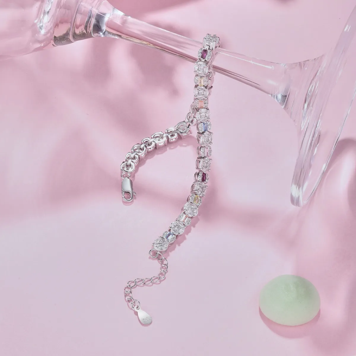 Minimalist Cubic Zirconia Silver Bracelet