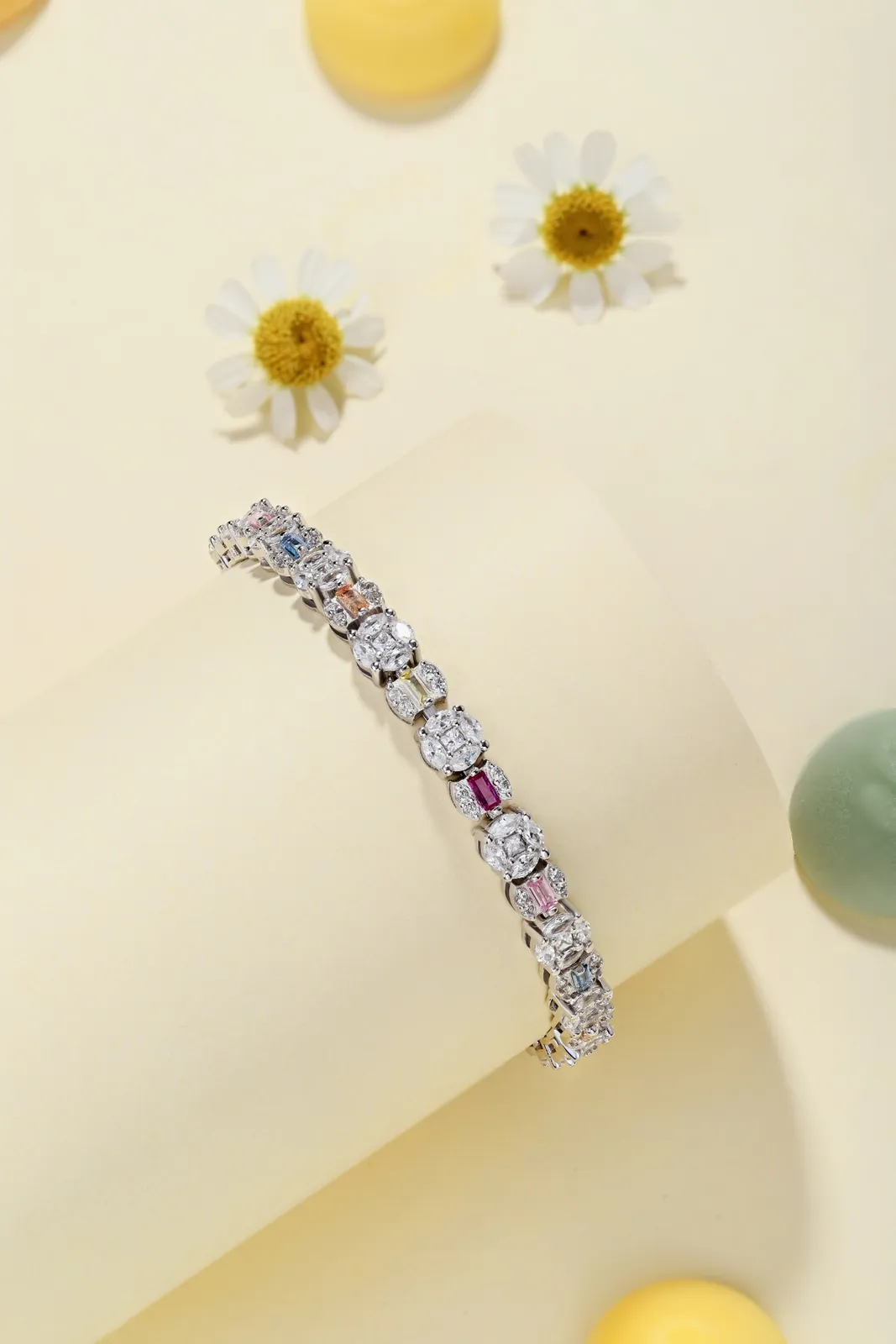 Minimalist Cubic Zirconia Silver Bracelet