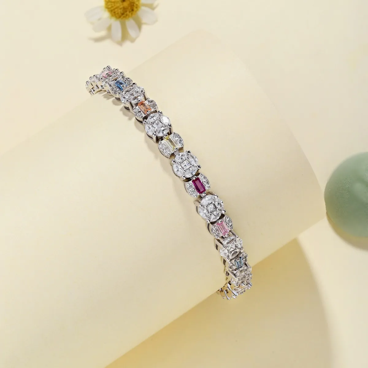 Minimalist Cubic Zirconia Silver Bracelet