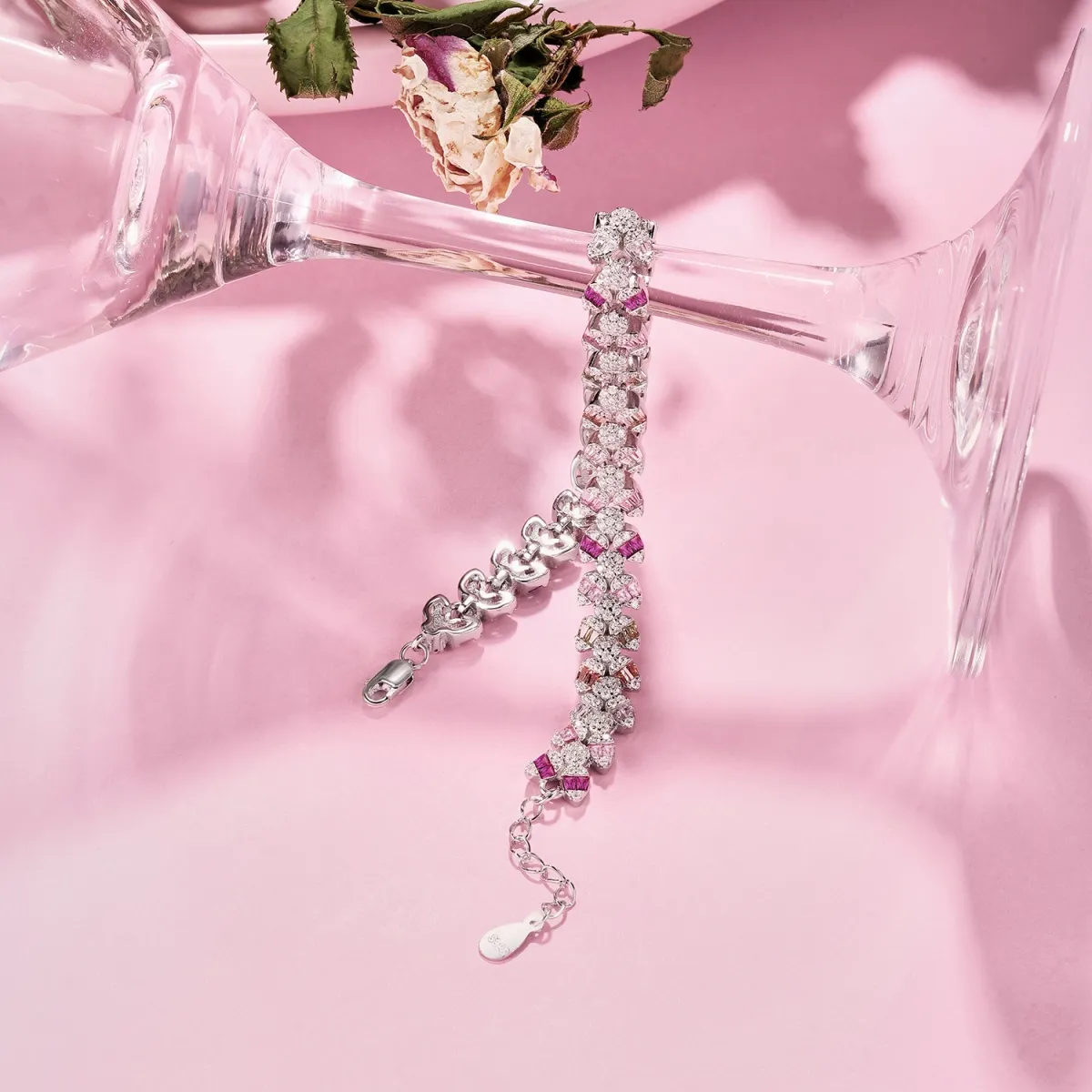 Minimalist Cubic Zirconia Sterling Silver Bracelet