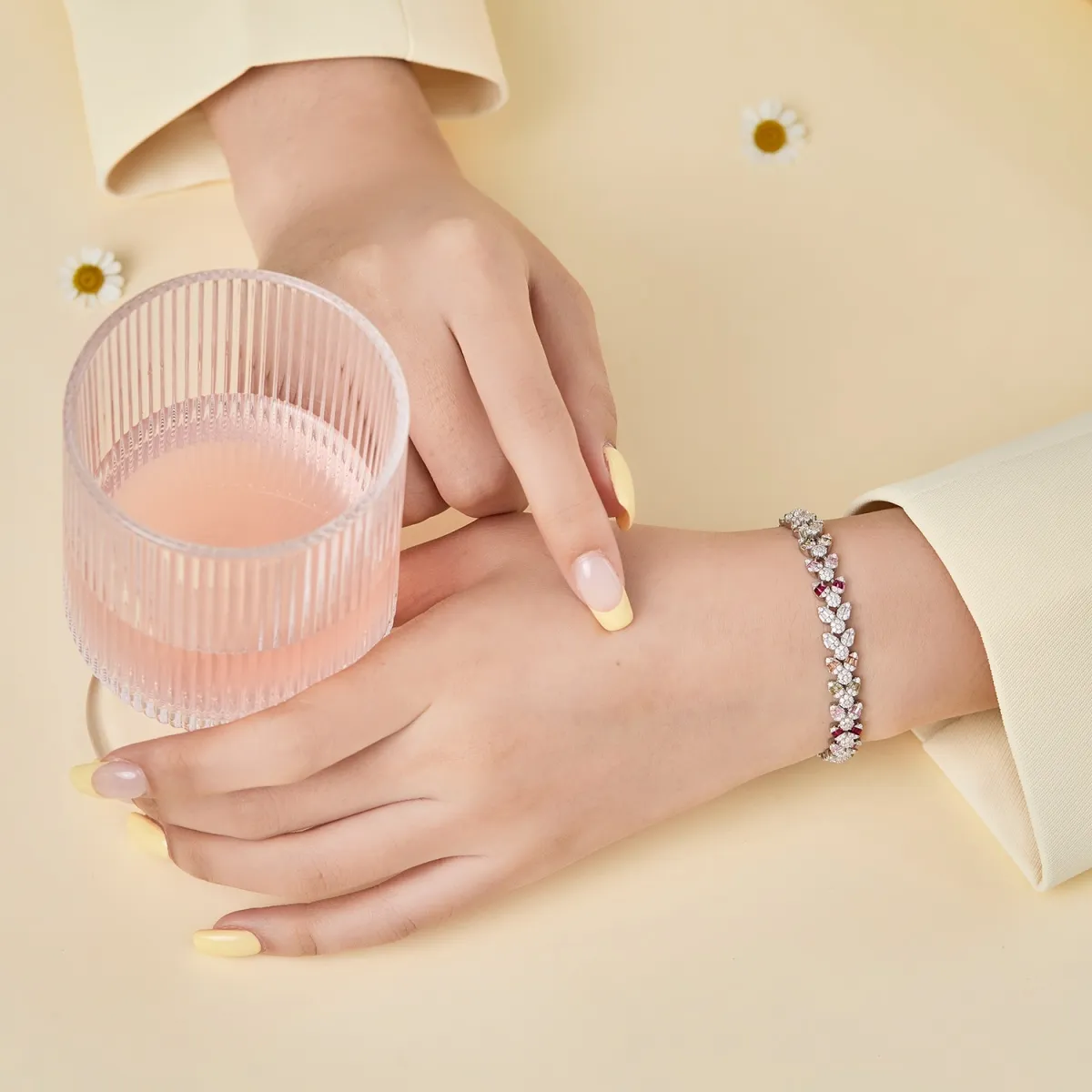 Minimalist Cubic Zirconia Sterling Silver Bracelet