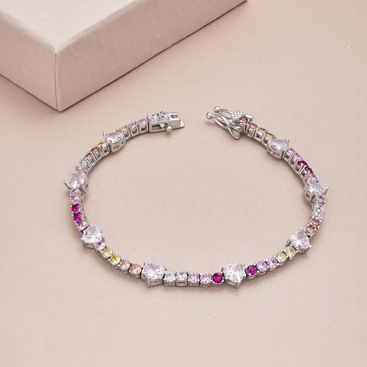 Minimalist Cubic Zirconia Sterling Silver Bracelet