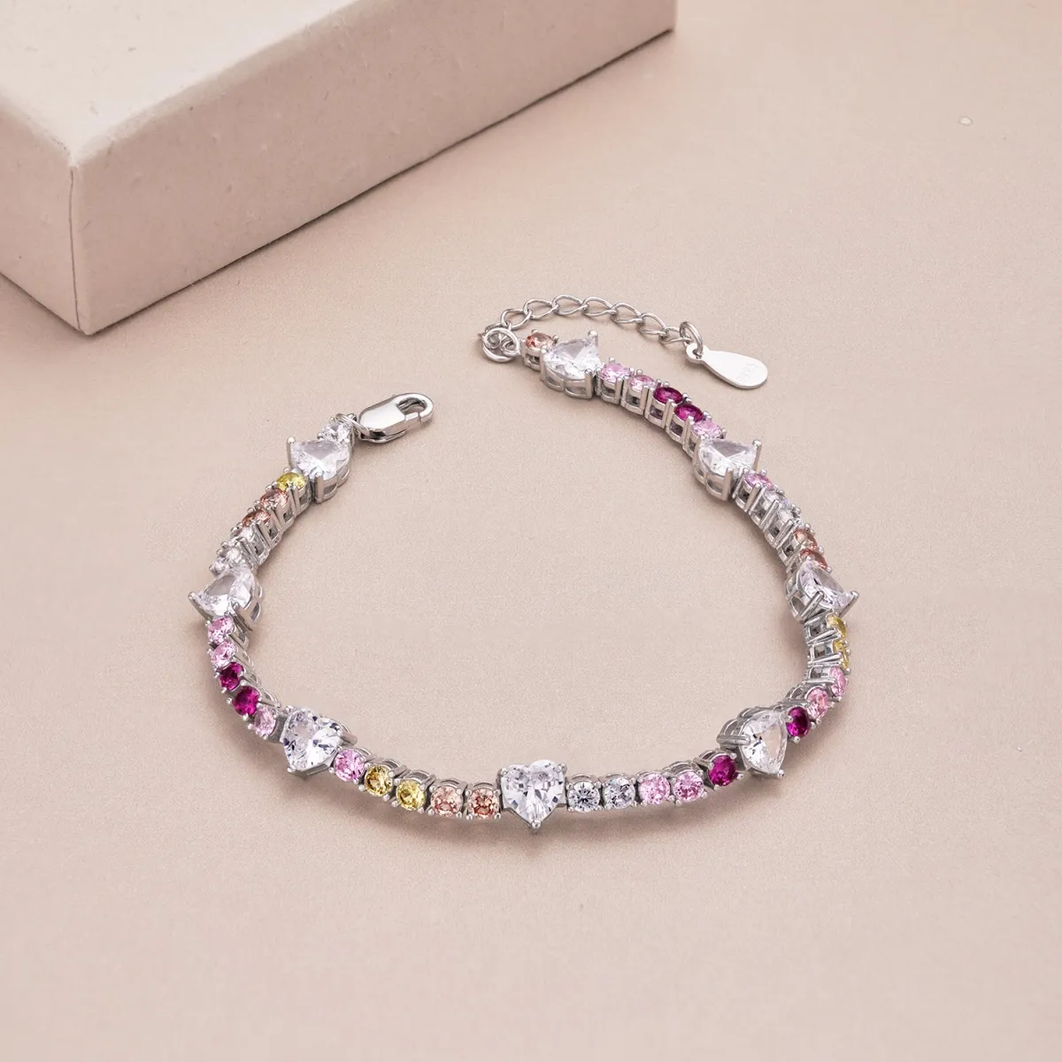 Minimalist Cubic Zirconia Sterling Silver Bracelet
