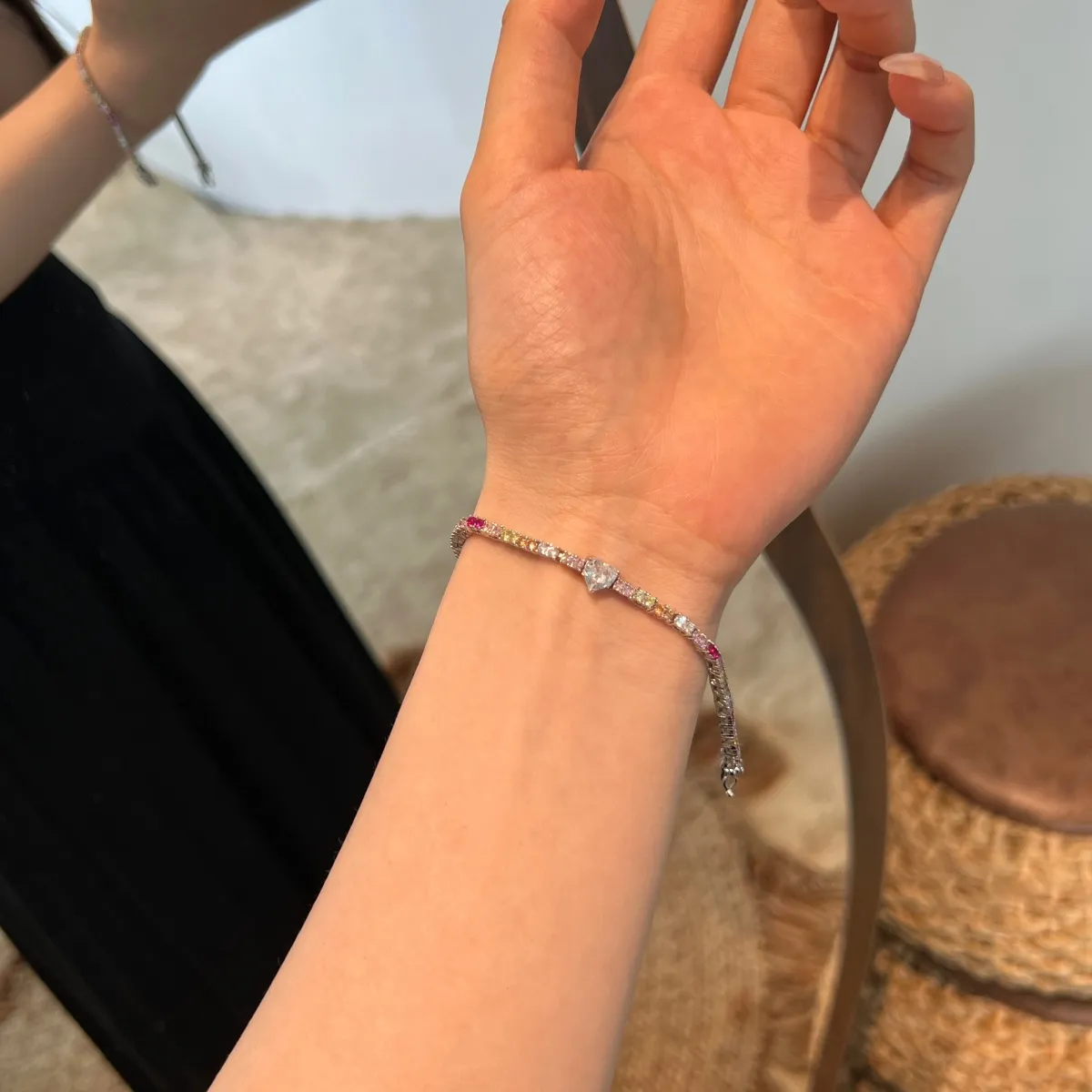 Minimalist Cubic Zirconia Sterling Silver Bracelet