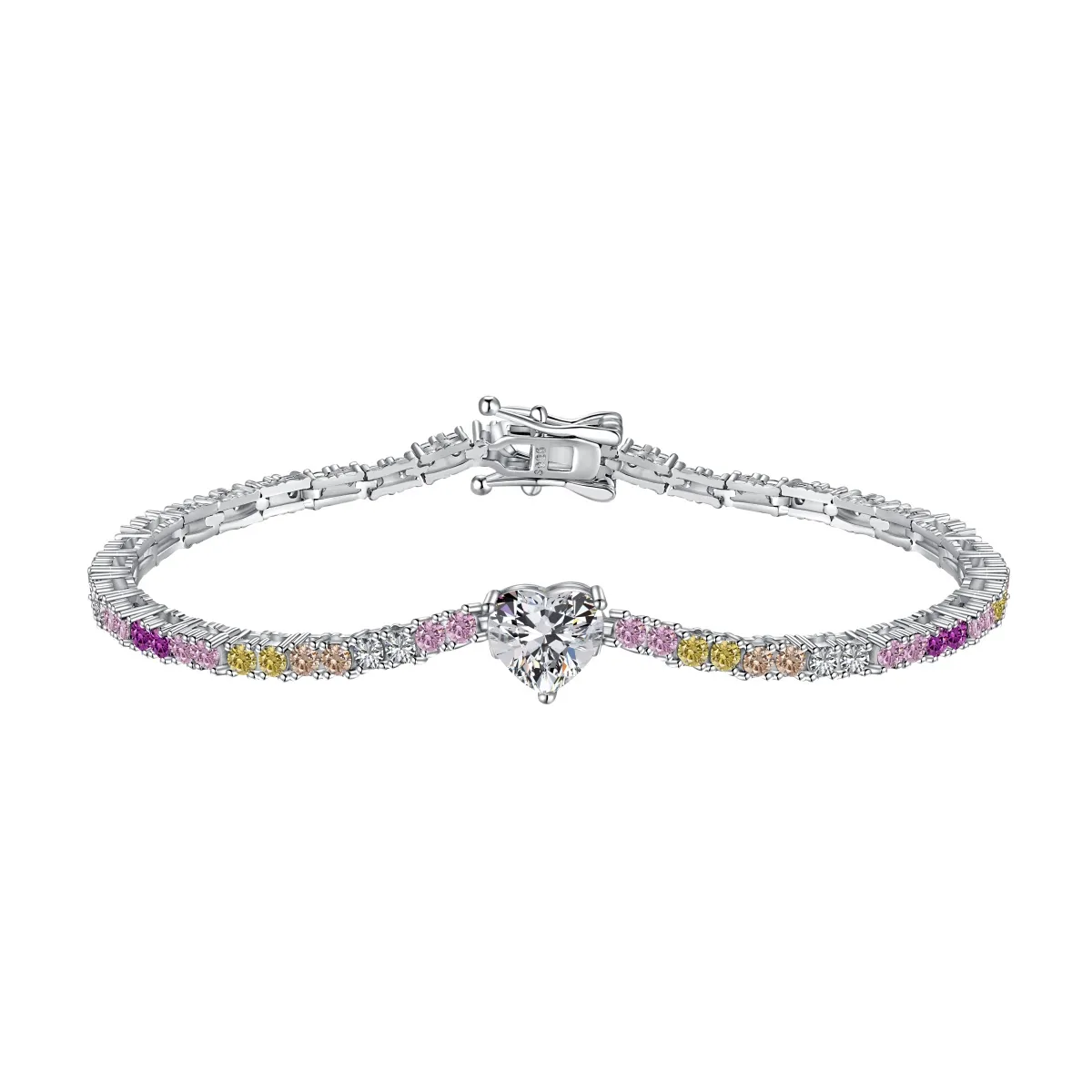 Minimalist Cubic Zirconia Sterling Silver Bracelet