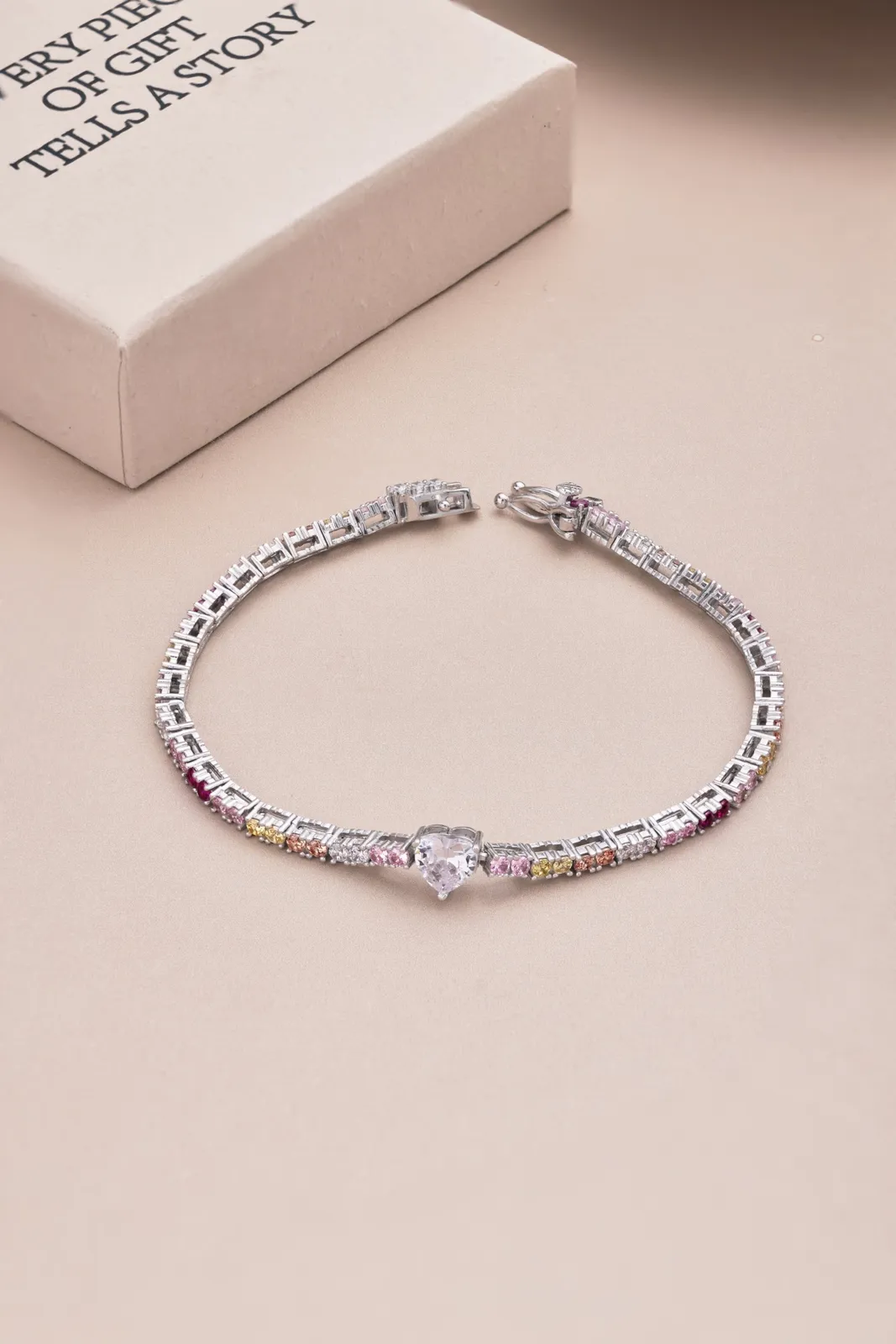 Minimalist Cubic Zirconia Sterling Silver Bracelet