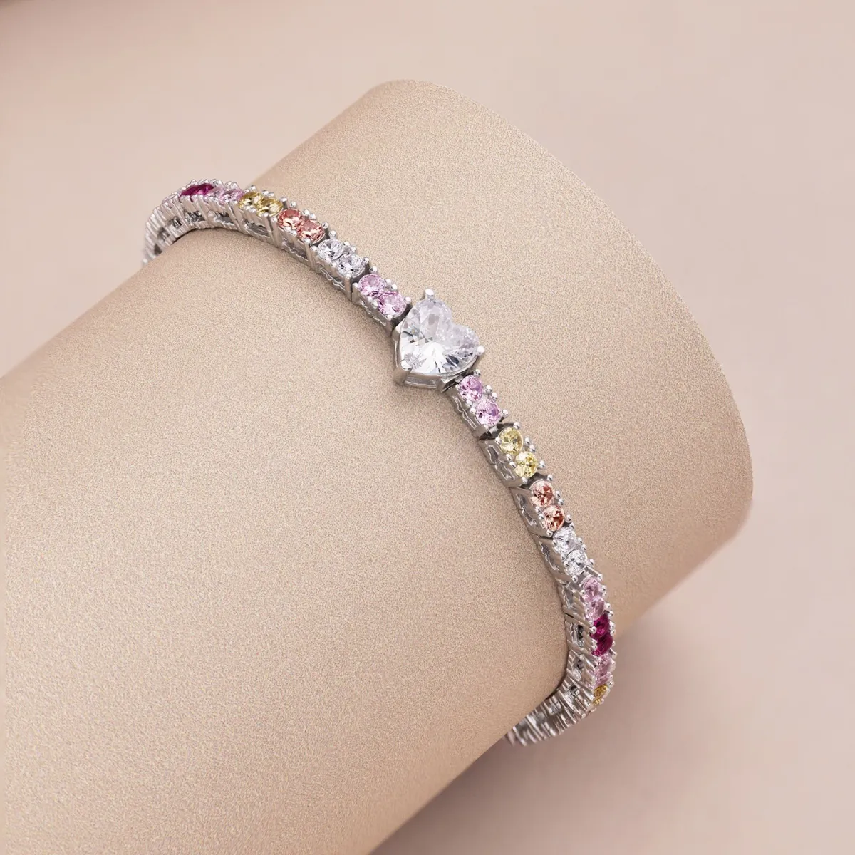 Minimalist Cubic Zirconia Sterling Silver Bracelet