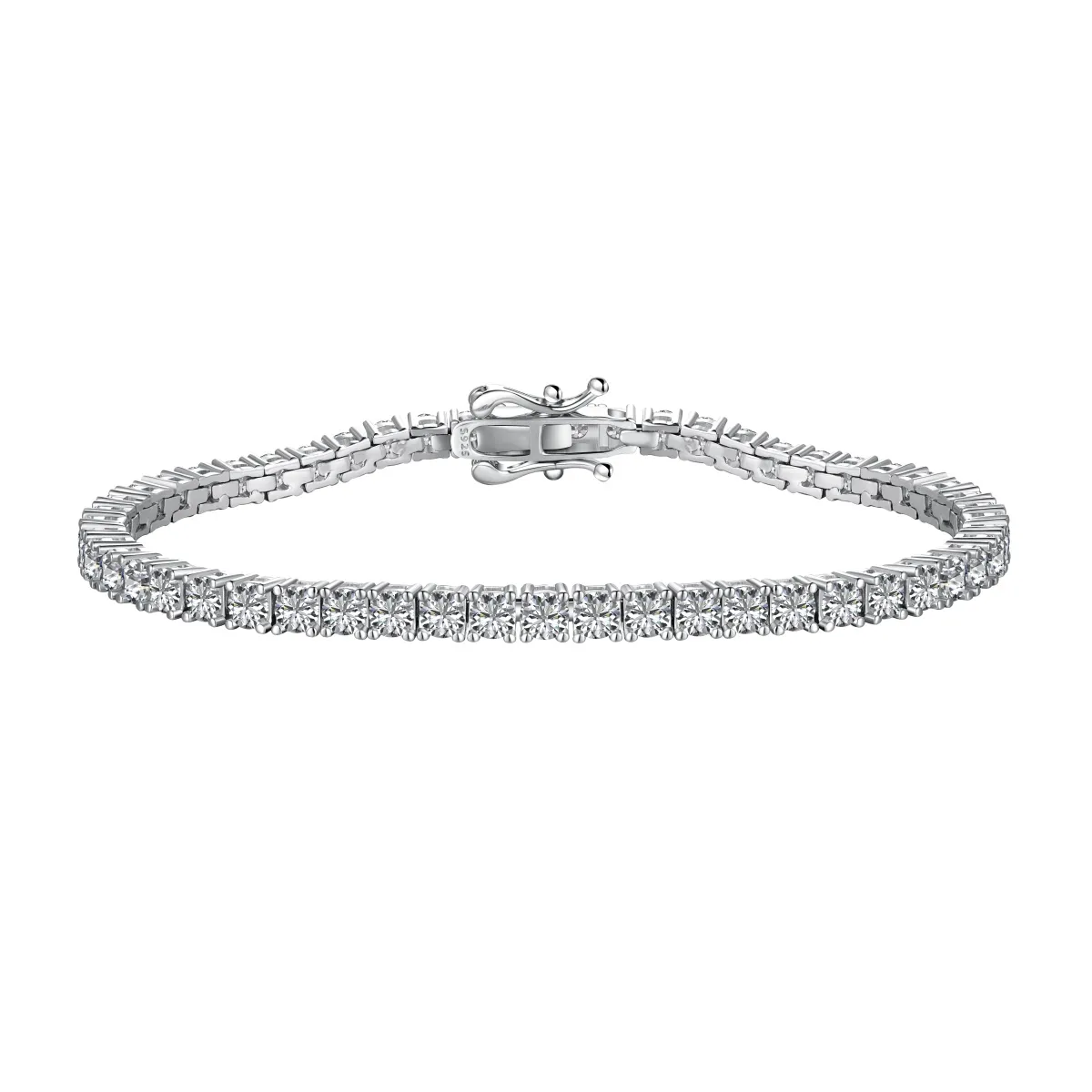 Minimalist Cubic Zirconia Sterling Silver Bracelet