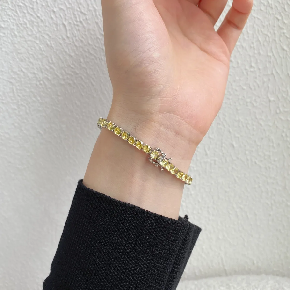 Minimalist Cubic Zirconia Sterling Silver Bracelet