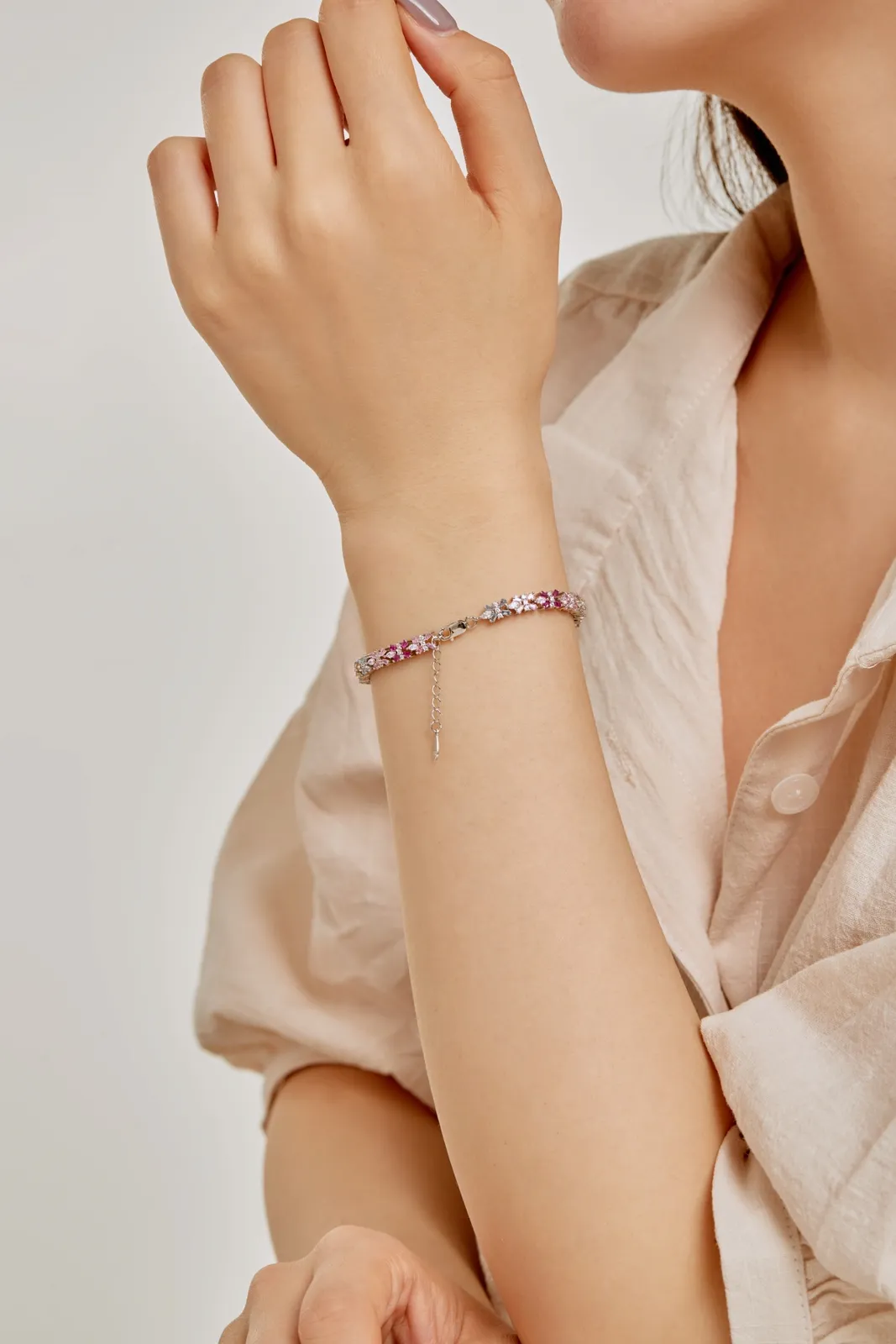 Minimalist Cubic Zirconia Silver Bracelet