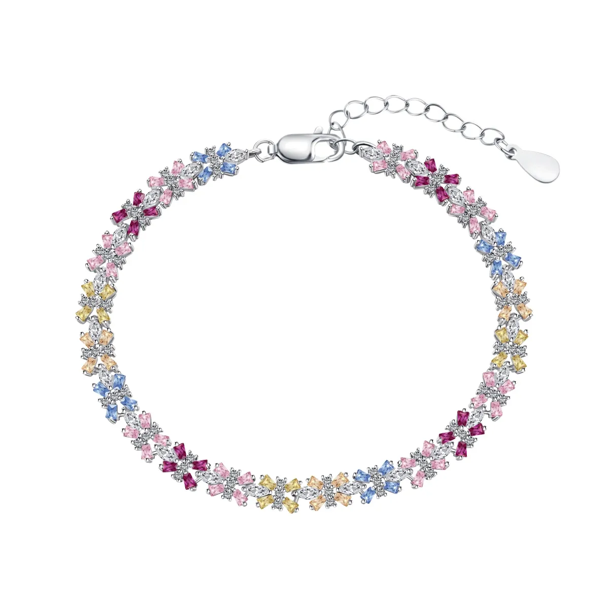 Minimalist Cubic Zirconia Sterling Silver Bracelet