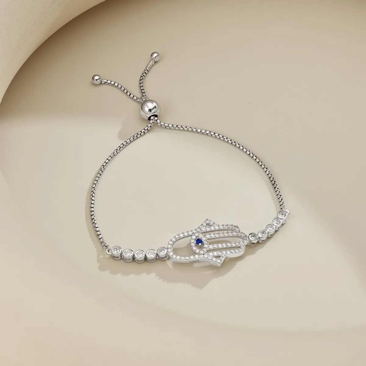 Minimalist Cubic Zirconia Sterling Silver Bracelet