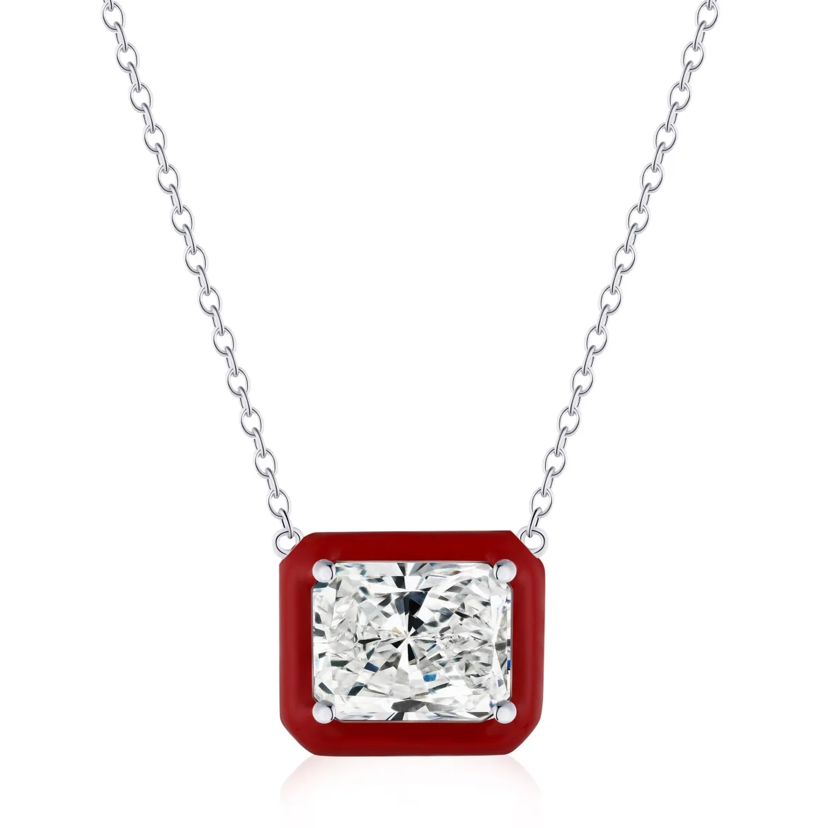 Minimalist Cubic Zirconia Sterling Silver Necklace
